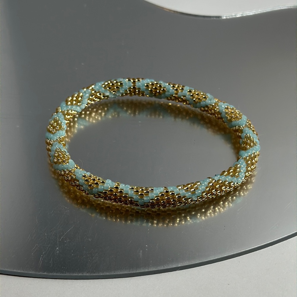 Sashka Blue / Gold Bracelet 8" - #472